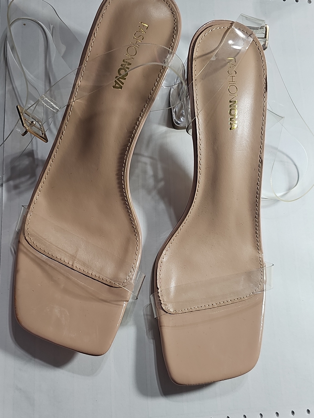 Fashion Nova Nude Strap Ankle Wrap Sandals - Heels Nwot